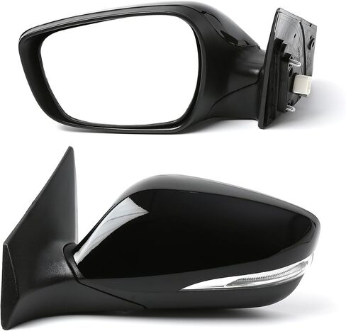 Passenger Side Mirror (Right/RH) Compatible with Hyundai Elantra 2014-2016, Power Adjust, Manual-Folding, w/Turn Signal, 5-Pin Connector, White Housing, Replaces 876203Y530, HY1321208 in Saudi Arabia