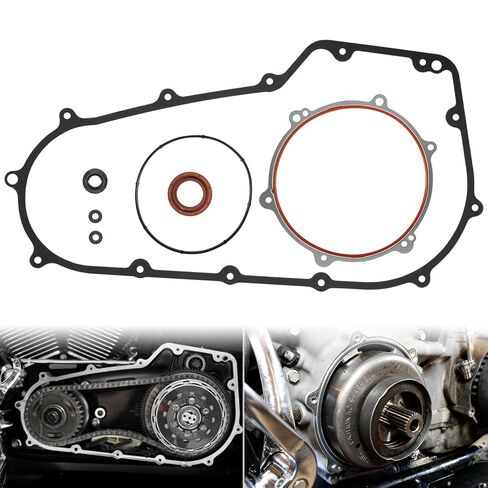 Clutch Primary Cover Gasket Mainshaft Seal Replacement Parts Kit Fit for Harley Davidson Softail Dyna Fat Boy Blackline Breakout Night Train Cross Bones Made 2006-2017 in Kuwait
