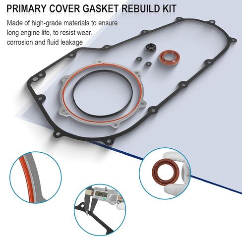 Clutch Primary Cover Gasket Mainshaft Seal Replacement Parts Kit Fit for Harley Davidson Softail Dyna Fat Boy Blackline Breakout Night Train Cross Bones Made 2006-2017 in Kuwait