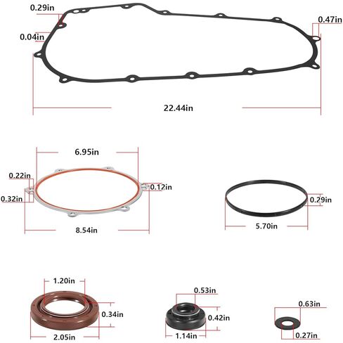 Clutch Primary Cover Gasket Mainshaft Seal Replacement Parts Kit Fit for Harley Davidson Softail Dyna Fat Boy Blackline Breakout Night Train Cross Bones Made 2006-2017 in Kuwait