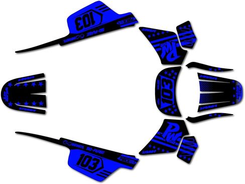 Graphics Kit for Yamaha PW50 (1980-2023) Usa Series Red-blue 09 Mil - Dirt bike Custom Racing Graphics Decals Stickers Kit, no-plastics in Kuwait