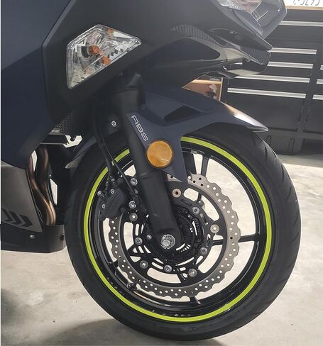 Fluorescent Neon Yellow Wheel Stripes for 17" Motorcycle Rims Dayglo Vinyl Tape 9mm 3/8" in Kuwait