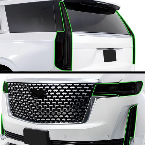 BOGAR TECH DESIGNS Full Headlight Taillight Tint Kit Compatible with Cadillac Escalade (ESV) 2021-2024, Dark Smoke in Kuwait
