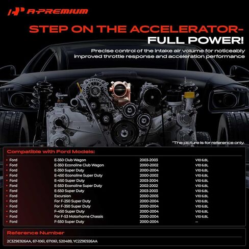 جسم خانق إلكتروني ممتاز متوافق مع Ford F-250 F-350 F-450 F-550 E-350 Super Duty 2000-2004، E-350 Club Wagon 2003، E-450 Super Duty 2003-2004، E-550 Econoline Super Duty، Excursion in Kuwait