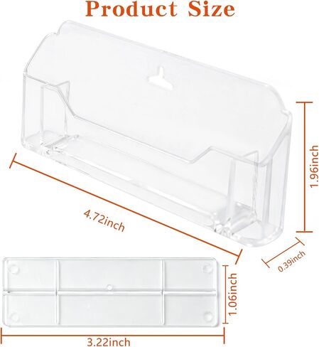 4 Pack Clear Acrylic Business Card Holder with Pen Holder, Desk Stand Display Organizer for Office, Fits Standard Size Business Cards, Easy Assembly with Plastic Support Parts in Saudi Arabia