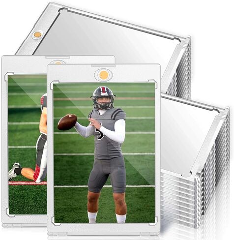 18Pcs 100PT Magnetic Card Holders, Clear Acrylic Magnetic Card Case for Trading Cards Sports Cards Baseball Football Basketball Hockey in Saudi Arabia