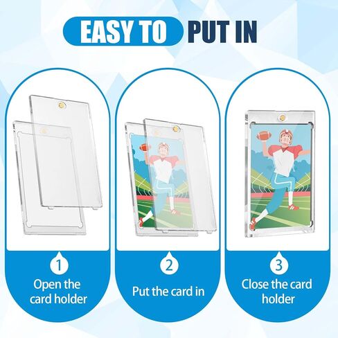 18Pcs 100PT Magnetic Card Holders, Clear Acrylic Magnetic Card Case for Trading Cards Sports Cards Baseball Football Basketball Hockey in Saudi Arabia