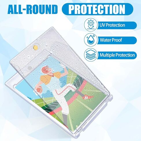18Pcs 100PT Magnetic Card Holders, Clear Acrylic Magnetic Card Case for Trading Cards Sports Cards Baseball Football Basketball Hockey in Saudi Arabia