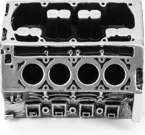 V8 Engine Block Business Card Holder – 3D Printed PLA Desk Organizer for Pens, Pencils & Name Cards, Shiny Silver Car Enthusiast Decor, Realistic Automotive Design, Unique Office Gift in Kuwait