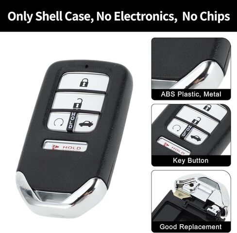 X AUTOHAUX Key Shell Case Keyless Entry Remote Key Fob Replacement Case for Honda Accord Civic CR-V CRV Pilot EX-L Touring 2015-2019 5 Buttons in Kuwait