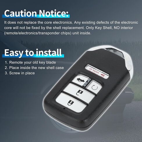 X AUTOHAUX Key Shell Case Keyless Entry Remote Key Fob Replacement Case for Honda Accord Civic CR-V CRV Pilot EX-L Touring 2015-2019 5 Buttons in Kuwait