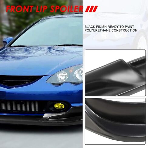 Auto Dynasty C-West Style Matte Black Front Bumper Lip Splitter Chin Spoiler Wing Body Kit Compatible with Acura RSX 02-04 in Kuwait
