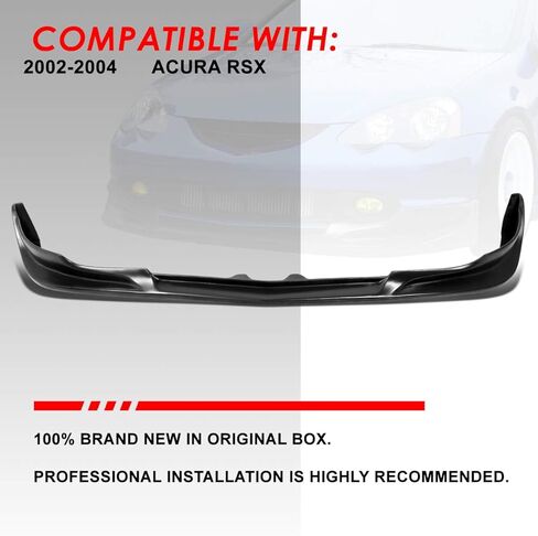 Auto Dynasty C-West Style Matte Black Front Bumper Lip Splitter Chin Spoiler Wing Body Kit Compatible with Acura RSX 02-04 in Kuwait