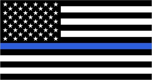 ملصق Stickios Thin Blue Line - ملصق العلم الأمريكي الأزرق الخلفي - ملصق دعم الشرطة للسيارات والشاحنات والنوافذ - صنع في الولايات المتحدة الأمريكية (5.9 × 3.3 بوصة) - خط أزرق ممزق in Kuwait