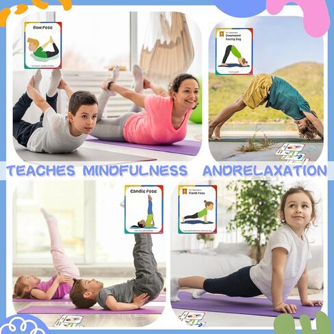 Yoga Workouts for Kids-32 Exercise Cards with Yoga Poses，ncludes 2 Rings&Dry-Erase for Improve Flexibility and Cultivate Concentration Autism Special Needs (Kids Yoga) in Saudi Arabia