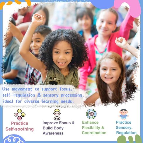 Yoga Workouts for Kids-32 Exercise Cards with Yoga Poses，ncludes 2 Rings&Dry-Erase for Improve Flexibility and Cultivate Concentration Autism Special Needs (Kids Yoga) in Saudi Arabia