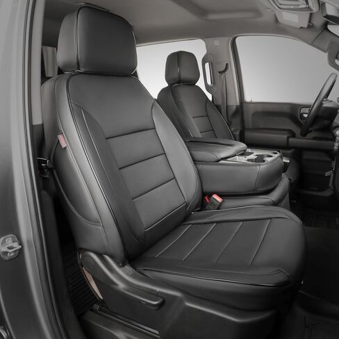 EKR Silverado Seat Covers Custom Fit for (Crew Cab) 2019-2026 Chevrolet Silverado 1500/1500 Limited/HD 2500/3500, Rear Row W/No Armrest,Faux Leather(Black) in Saudi Arabia