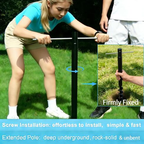 مجموعة Tetherball للبالغين والكلاب مع كرة Tetherball وحبل وعمود، مجموعة عمود Tetherball شديدة التحمل للعائلة، لعبة محمولة ممتعة في الهواء الطلق للفناء الخلفي والحديقة والرمل والشاطئ in Kuwait