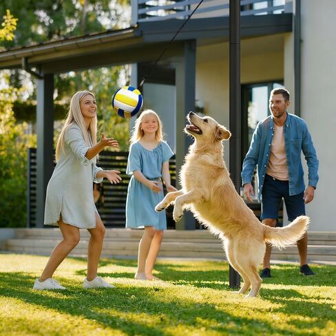 مجموعة Tetherball للبالغين والكلاب مع كرة Tetherball وحبل وعمود، مجموعة عمود Tetherball شديدة التحمل للعائلة، لعبة محمولة ممتعة في الهواء الطلق للفناء الخلفي والحديقة والرمل والشاطئ in Kuwait