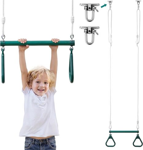 FUNLIO Trapeze bar for Kids with 2 Swing Hangers，87" Height Adjustable Trapeze, Heavy Duty Hanging bar for Kids Aged 3+，Durable Indoor & Outdoor Toddler Swing, CPC & CE Certified - 440 lbs Capacity in Saudi Arabia