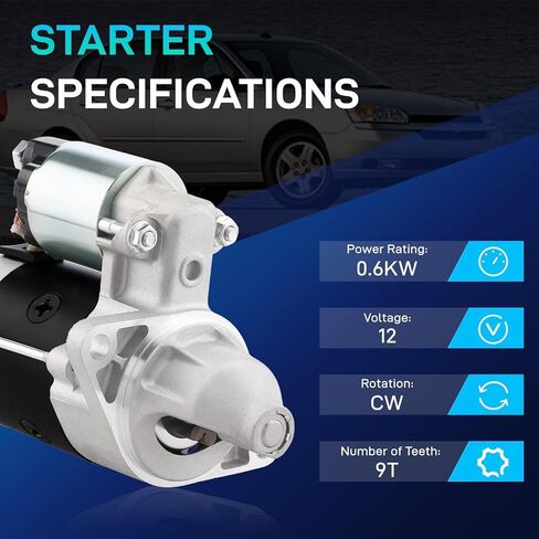 18404 Starter Motor Compatible with John Deere Gator TS 4x2 2010-2014; Gator CX/CS 4x2 2010-2015; AMT626 Transporter 1990-92; AMT622 Transporter 1988-1992 1280007050 AW26844 410-52062 21163-208 18404N in Kuwait
