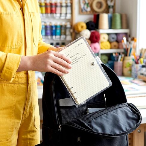 12 حزمة من مجلدات PVC الشفافة مقاس A5، حافظة دفاتر ملاحظات ناعمة مكونة من 6 حلقات، أغطية أوراق شجر فضفاضة شفافة، مجلدات دائرية دائرية قابلة لإعادة الملء مع زر إغلاق لاجتماعات مكتب السفر in Kuwait