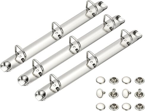 PATIKIL A5 3 Hole Ring Binder Mechanisms, 3 Set 0.8" D Ring Replacement Binder Planner Loose Leaf Binding Spines for Organizers DIY Fill Paper Storage Folder Accessories, 25mm Silver Tone in Kuwait