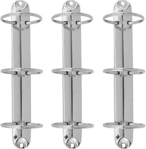 Oedema 3 Pcs A5 3-Hole Ring Binder Mechanisms Replacement Kit Loose Leaf Binding Spines Combs Metal Clips for Paper Storage Folder Accessories, Silver in Kuwait