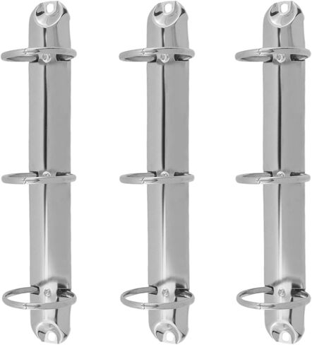 Oedema 3 Pcs A5 3-Hole Ring Binder Mechanisms Replacement Kit Loose Leaf Binding Spines Combs Metal Clips for Paper Storage Folder Accessories, Silver in Kuwait