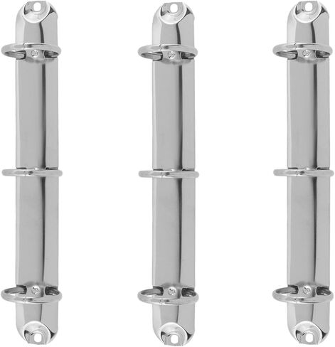Oedema 3 Pcs A5 3-Hole Ring Binder Mechanisms Replacement Kit Loose Leaf Binding Spines Combs Metal Clips for Paper Storage Folder Accessories, Silver in Kuwait