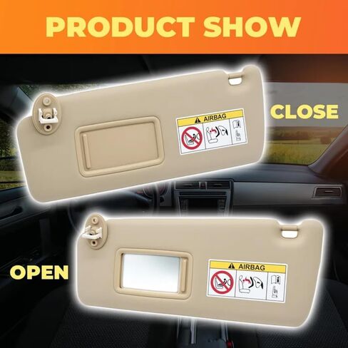 حاجب الشمس الأمامي الأيسر من جانب السائق باللون البيج متوافق مع GX460 2010-2023 Land Cruiser Prado KDJ155/KDJ150 2009-2023 W/Mirror 74320-60D22-A0 in Kuwait