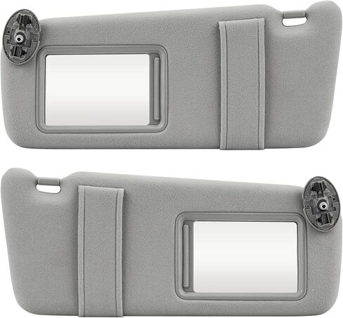 Pair of Left and Right Side Gray Sun Visor Fit for Toyota Camry Without Sunroof 07-11, Replacement for ‎74310-06750-E0 and 74320-06780-B0, with Makeup Mirror(No Light) in Kuwait