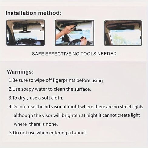 [Anti-Glare Visor] Car Sun Visor, Universal Anti-Glare Polarized Sun Visor Extender Easy to Install in Kuwait