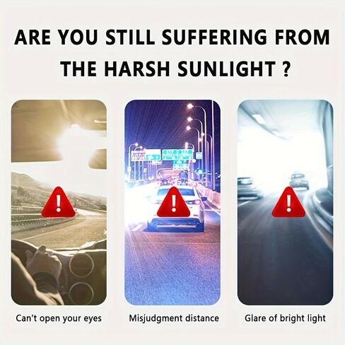 [Anti-Glare Visor] Car Sun Visor, Universal Anti-Glare Polarized Sun Visor Extender Easy to Install in Kuwait