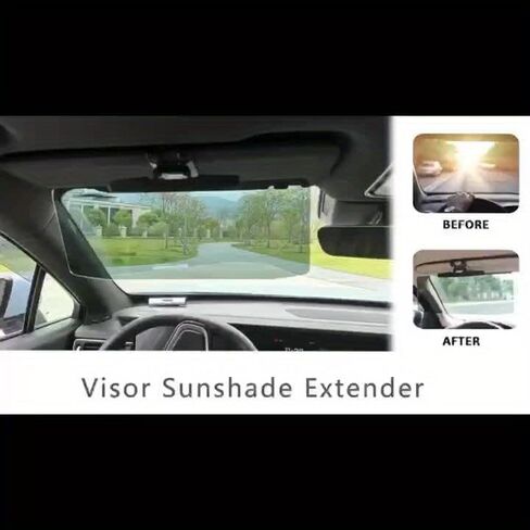 [Anti-Glare Visor] Car Sun Visor, Universal Anti-Glare Polarized Sun Visor Extender Easy to Install in Kuwait