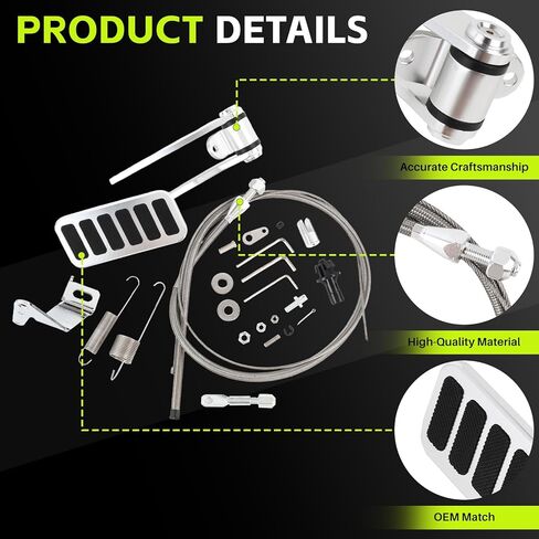 Universal Aluminum Throttle Pedal with 24" Sleeve, Stainless Steel Braided, 36" Throttle Cable Kit and Cable & Carb Bracket in Saudi Arabia