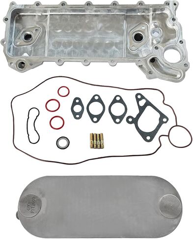 Oil Cooler Core with Cover and Gasket Kit for ISUZU NRR NPR NQR NPR-HD 4HK1 5.2L 2002-2010, Replaces 8973341002 8973341001 8973341000 8970338020, Direct Fit in Saudi Arabia