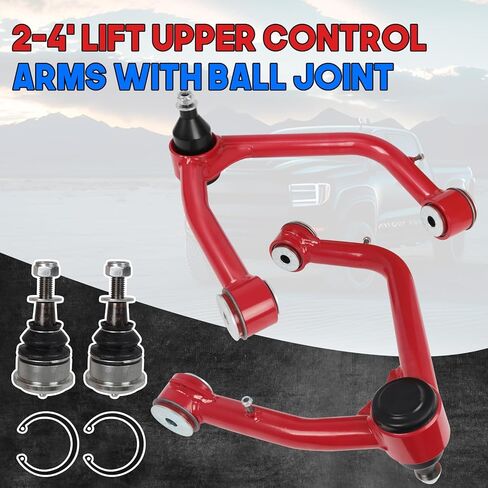 2-4" Lift Front Upper Control Arms for 2019-2024 Chevy Silverado 1500 GMC Sierra 1500, Adjustable Tubular Suspension Arms with 2 Replacement Ball Joints in Kuwait