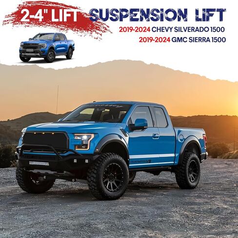 2-4" Lift Front Upper Control Arms for 2019-2024 Chevy Silverado 1500 GMC Sierra 1500, Adjustable Tubular Suspension Arms with 2 Replacement Ball Joints in Kuwait