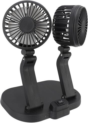 Dual Heads USB Car Fan Powerful Cooling Adjustable Speeds Quiet Operation USB Powered for Vehicles Trucks RVs Office ABS Plastic 21x13x16cm (White) in Saudi Arabia
