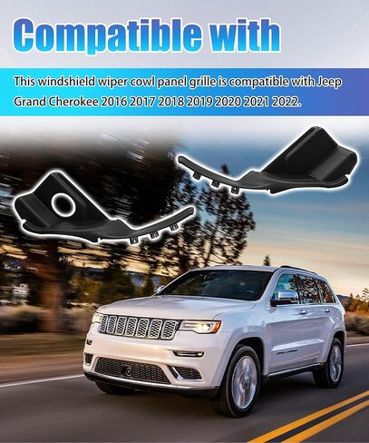 Windshield Wiper Cowl Panel Grille for Jeep Grand Cherokee 2016-2022 | Left & Right Front Window Cover Insert Panel | Replaces 55112951AC 55112952AC in Saudi Arabia