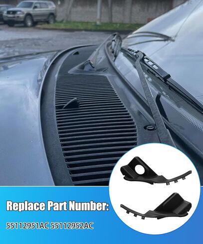 Windshield Wiper Cowl Panel Grille for Jeep Grand Cherokee 2016-2022 | Left & Right Front Window Cover Insert Panel | Replaces 55112951AC 55112952AC in Saudi Arabia