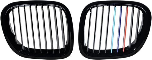 Glossy Black M-Color Front Kidney Grille Compatible with 1995–2002 BMW Z3 1.8–3.0i Z3M 2-Door – Replacement Pair for 51138397503, 51138412950 in Saudi Arabia