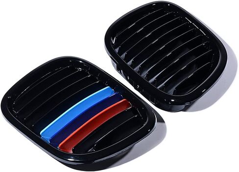 Glossy Black M-Color Front Kidney Grille Compatible with 1995–2002 BMW Z3 1.8–3.0i Z3M 2-Door – Replacement Pair for 51138397503, 51138412950 in Saudi Arabia