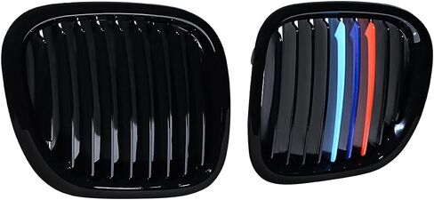Glossy Black M-Color Front Kidney Grille Compatible with 1995–2002 BMW Z3 1.8–3.0i Z3M 2-Door – Replacement Pair for 51138397503, 51138412950 in Saudi Arabia