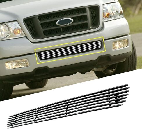 Front Chrome Bumper Billet Grille Fits 2004-2005 Ford F-150 Lower Bumper Polished Billet Grille Grill Insert Solid Aluminum Replacement Part in Kuwait