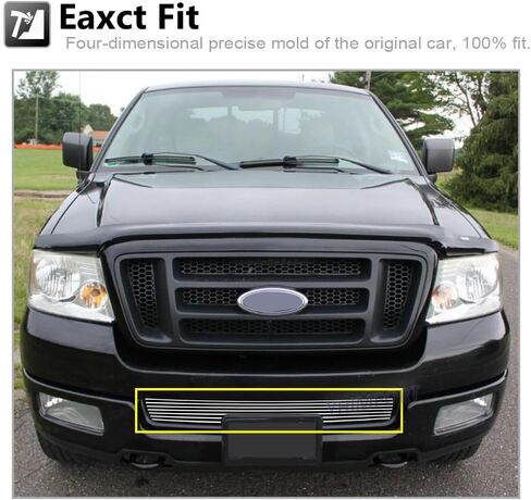 Front Chrome Bumper Billet Grille Fits 2004-2005 Ford F-150 Lower Bumper Polished Billet Grille Grill Insert Solid Aluminum Replacement Part in Kuwait