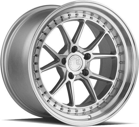 عجلة Aodhan DS08 المخصصة - 19x9.5، 22 إزاحة، نمط مسمار 5x114.3، محور 73.1 ملم - فضي مع حافة وجه مُشكَّلة آليًا in Kuwait