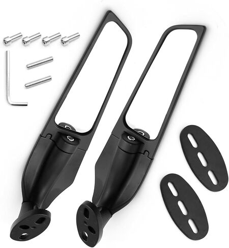 Saihisday Motorcycle Rear view Mirrors Black with Double Rotating Side Mirror Replacement for Suzuki GSXR 600 750 1000 for Honda CBR 250R 300R 500R for Kawasaki Ninja 300 400r ZX6R ZX10R ZX12R ZX14R in Saudi Arabia