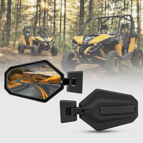 AUPOWER Side Mirrors for 2021-2026 Can-Am Commander,2018-2026 Can-Am Maverick Trail Sport 1000R MAX Accessories, Adjustable Folding Break Away Rear View Mirror, Replace OEM#715003639 in Kuwait